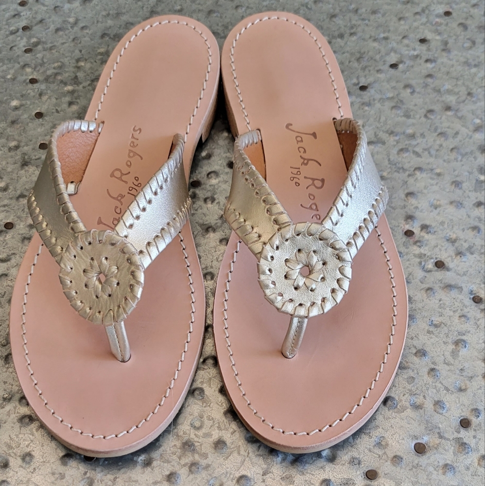 BRAND NEW Jack Rogers RO Leather Thong Sandal